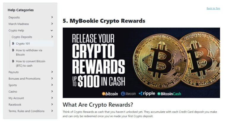 How to use crypto rewards mybookie